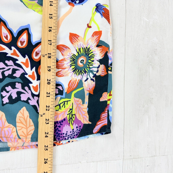 Anthropologie X Sarah Gordon Flannel Pajama Top Size Small Floral Humming Bird - Picture 14 of 16